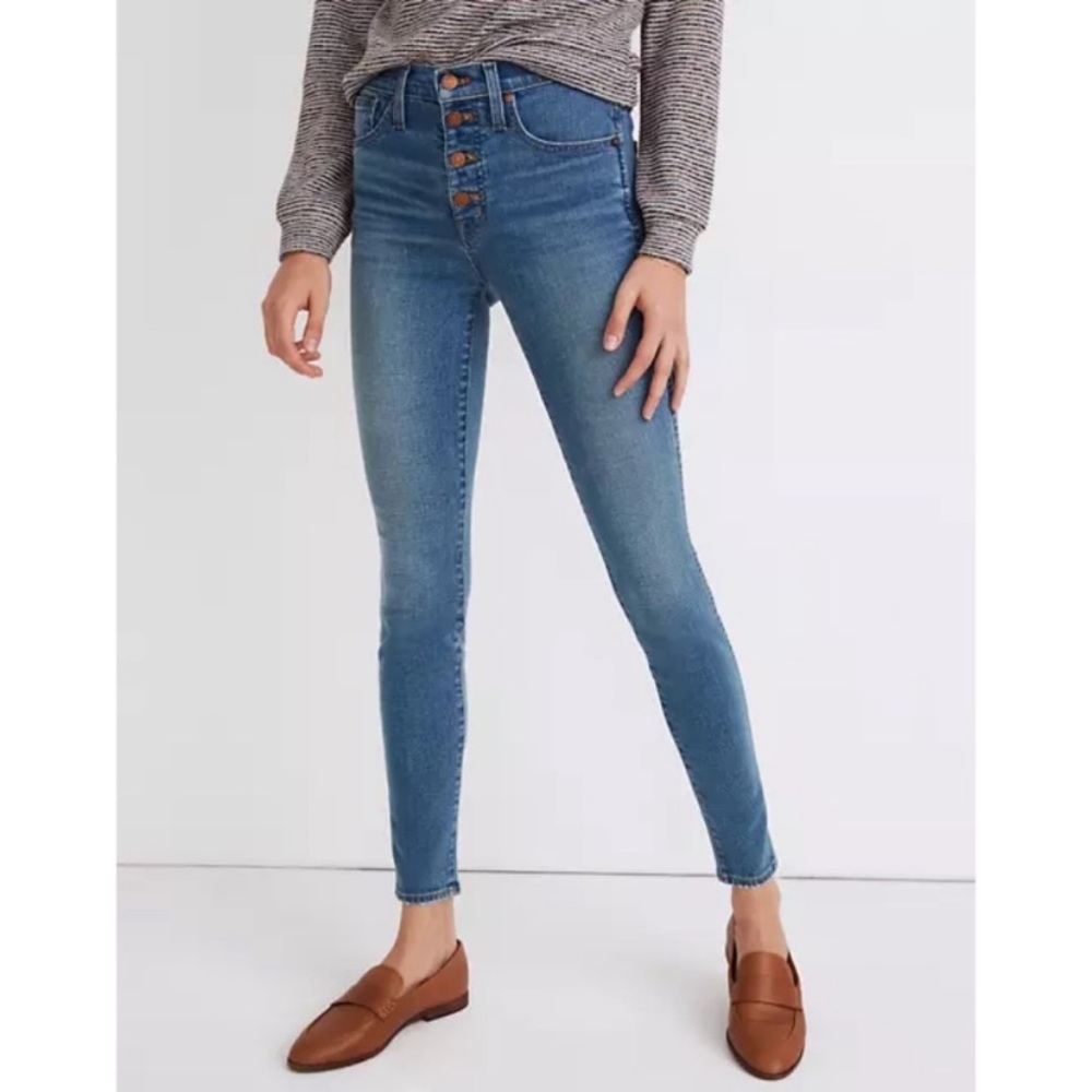 Madewell 10" High-Rise Skinny Jeans in Cordova Wash: Button-Front Edition-30P